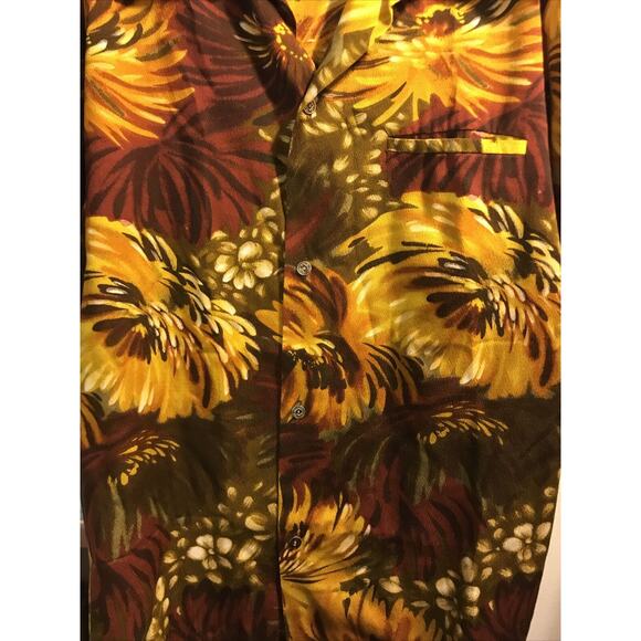 Hawaii Nei Honolulu Vintage Men’s XL Orange Floral Shirt Sleeve Button Shirt - Picture 9 of 12